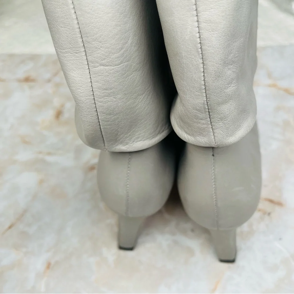 HUSH GREY FOLD OVER Heeled BOOTIE 41